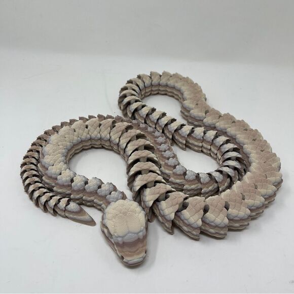 Articulating Snakes 3D Printed 5' Long (60") Rock Color Décor Gift or Education - Picture 5 of 7